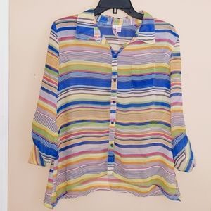 ✨3/$30✨ Multi Colored Dolled Up Summer Blouse